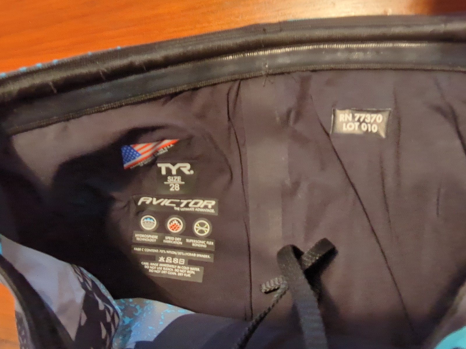 TYR Mens Avictor Prelude Male Short Jammer Black/Blue Size 28 FINA Approved