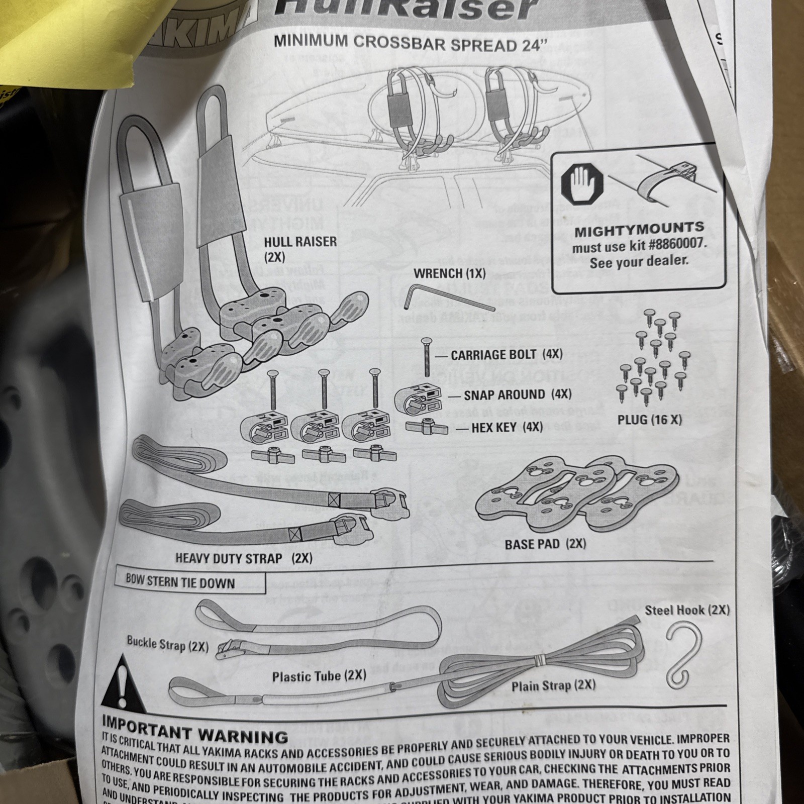 NOB Yakima Hullraiser Kayak Roof Rack /J Cradle Carrier, Mounts, and Straps