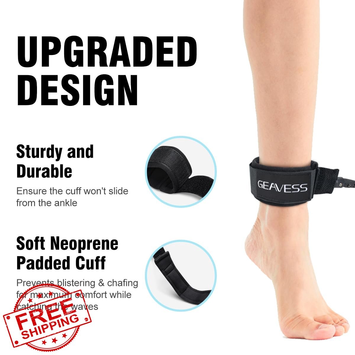 GEAVESS SUP Leash 11ft Dark Blue
