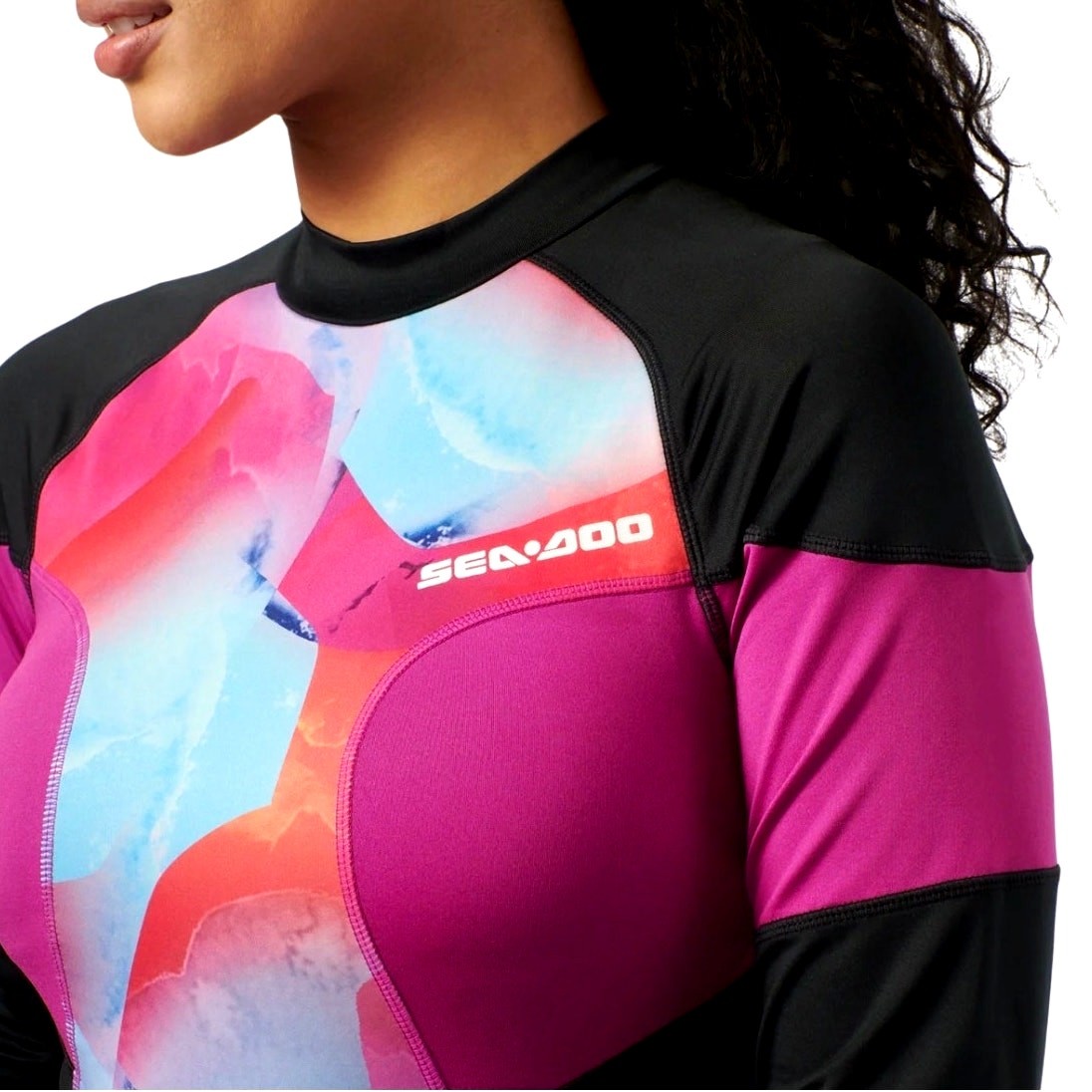 Women’s Sea-Doo 1 Piece Long Sleeve Rashguard 50 UV Protection Violet Sz Lg NWT