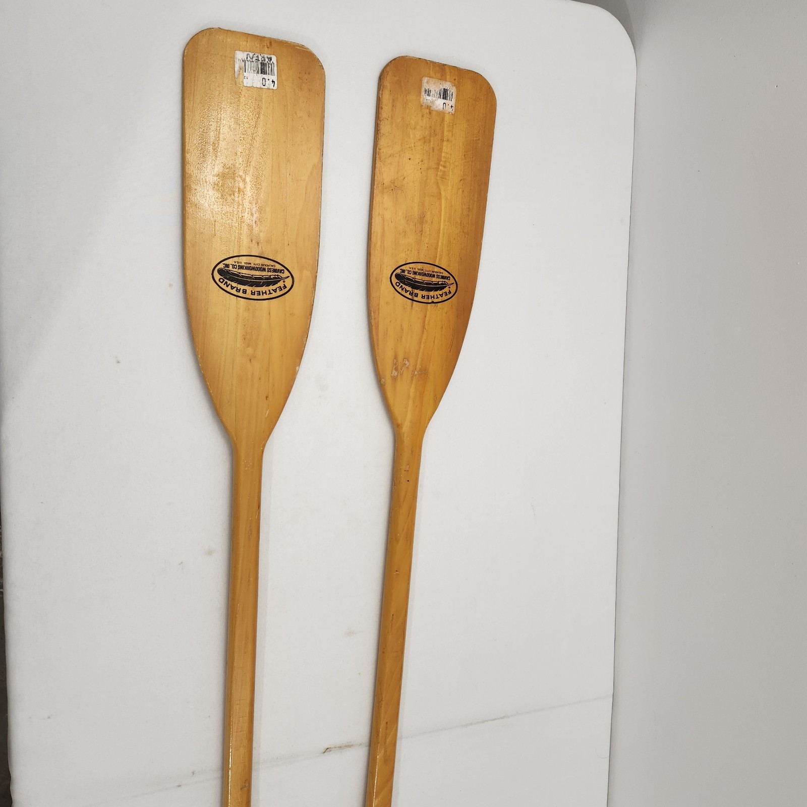 Feather Brand 4.0 Caviness Woodworking Co Wooden Paddles Oars 46″ USA 4 Ft Pair