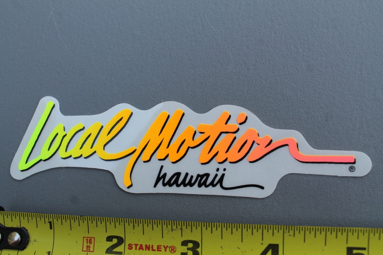 LOCAL MOTION Hawaii Surfboard Neon Orange Fade 80’s LM1A Vintage Surfing STICKER