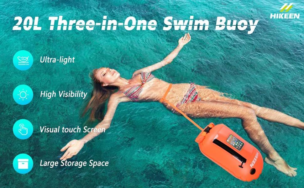 Swimming Buoy Tow Floats for Open Water Swimming, Swim Buoy Dry Bag Phone Case