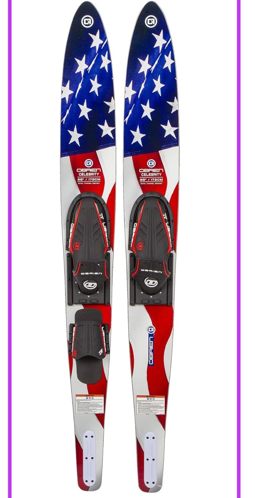 O’Brien Celebrity 68″ Combo Water Skis w/ Bindings 2026 To Fit US Men 4.5-13