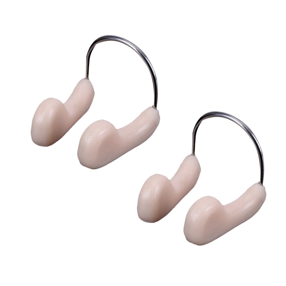 2Pcs Reusable Swimming Nose Clips Padded Comfort Nose Protectors Khaki