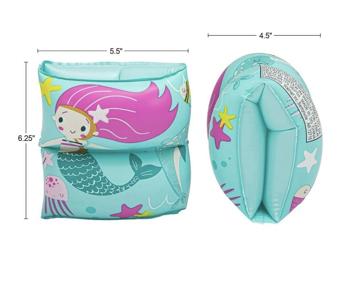 Inflatable Arm Bands Training Aid 3-6 Toddler Swim floaties girl mermaid Pool