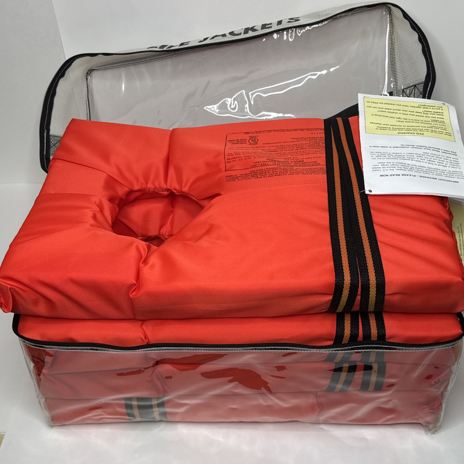 Think Safe 4 Pack Personal Life Vest Adult Universal Buoyant Boating Type 2 PFD