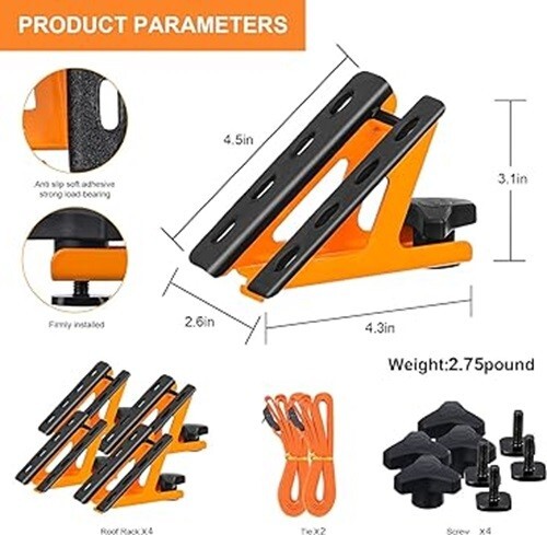 4Pcs Canoe Boat Saddle Kayak Roof Rack Car SUV Truck Top Mount Carrier Crossbar