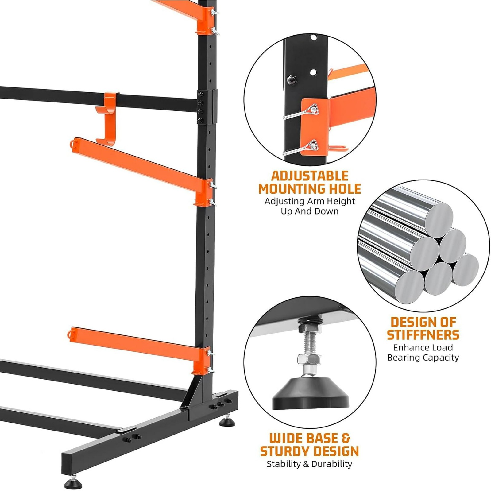 Kayak Storage Rack Freestanding Heavy Duty for 3 Kayaks, Canoes, SUP