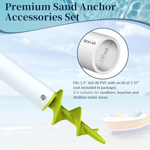 Dock Auger Kit, PA66+30% GF Handle and Auger for PVC Tubing Sandbar, Fits 2pack