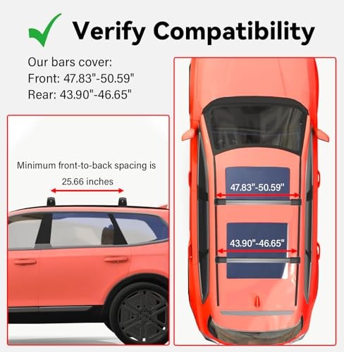 300lbs Roof Rack Cross Bars Compatible B.2019-2025 Kia Telluride S SX SX-P EX