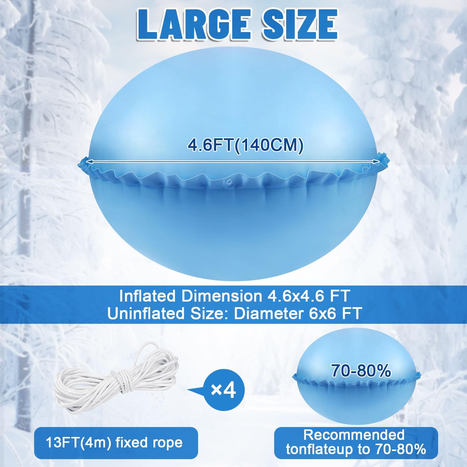 Pool Pillows for Above Ground Pools, Pool Pillows for Closing Winter, 6ft Rou…