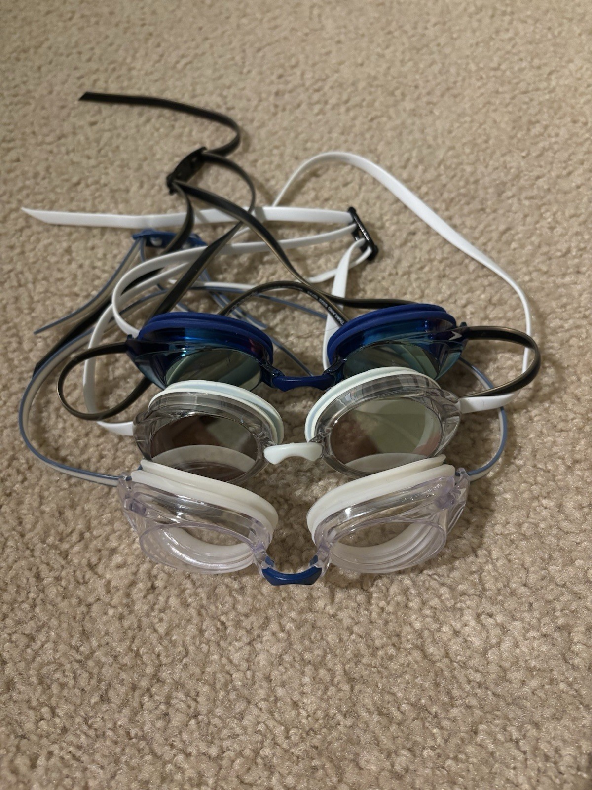 Speedo Vanquisher 2.0 Swimming Goggles 3 Pack Unisex Blue Clear Teal Tinted Swim