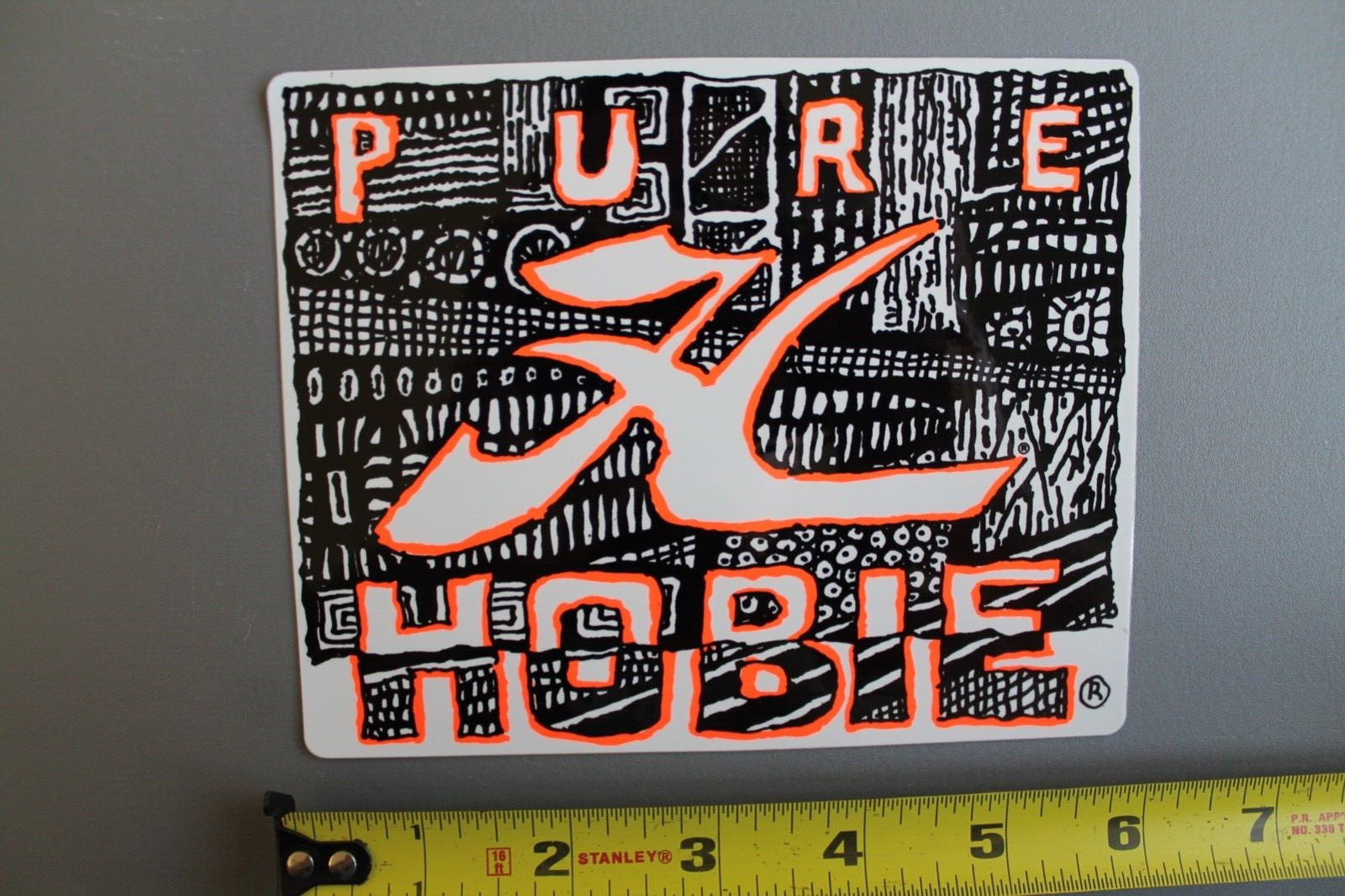 Pure HOBIE Surfboards Neon Orange Black OG 80’s V58B Vintage Surfing STICKER