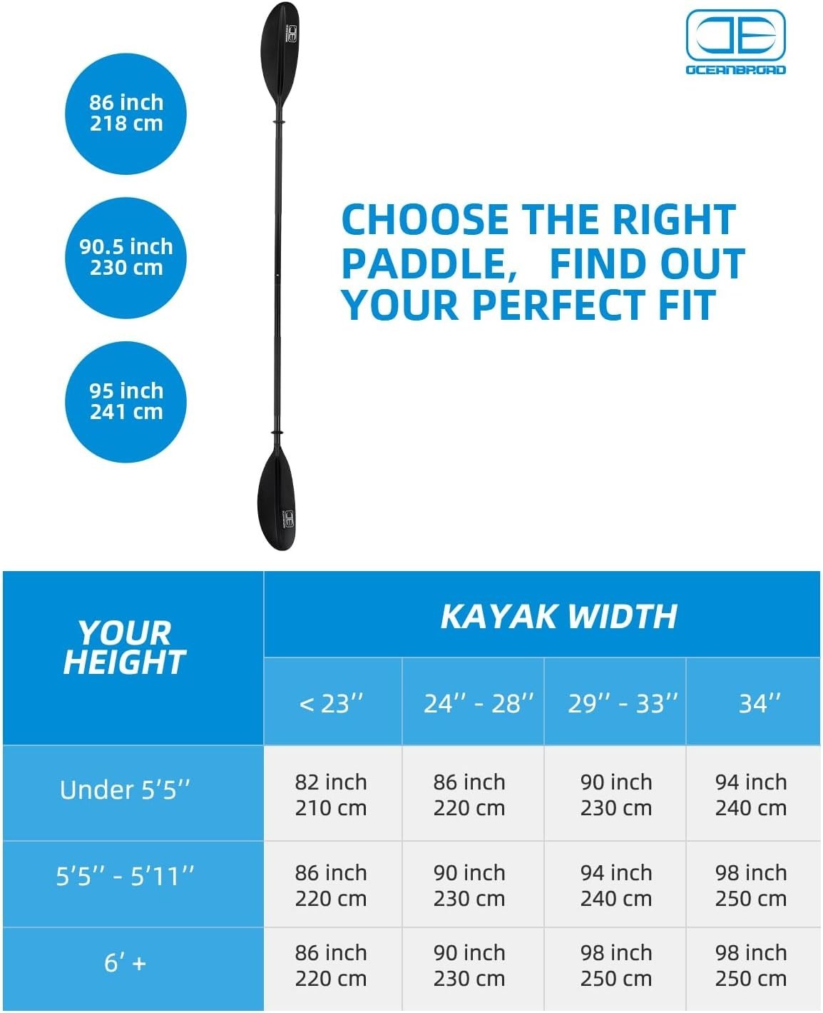 All-Season Kayak Paddle with Leash – Durable Aluminum & Fiberglass Reinforced…