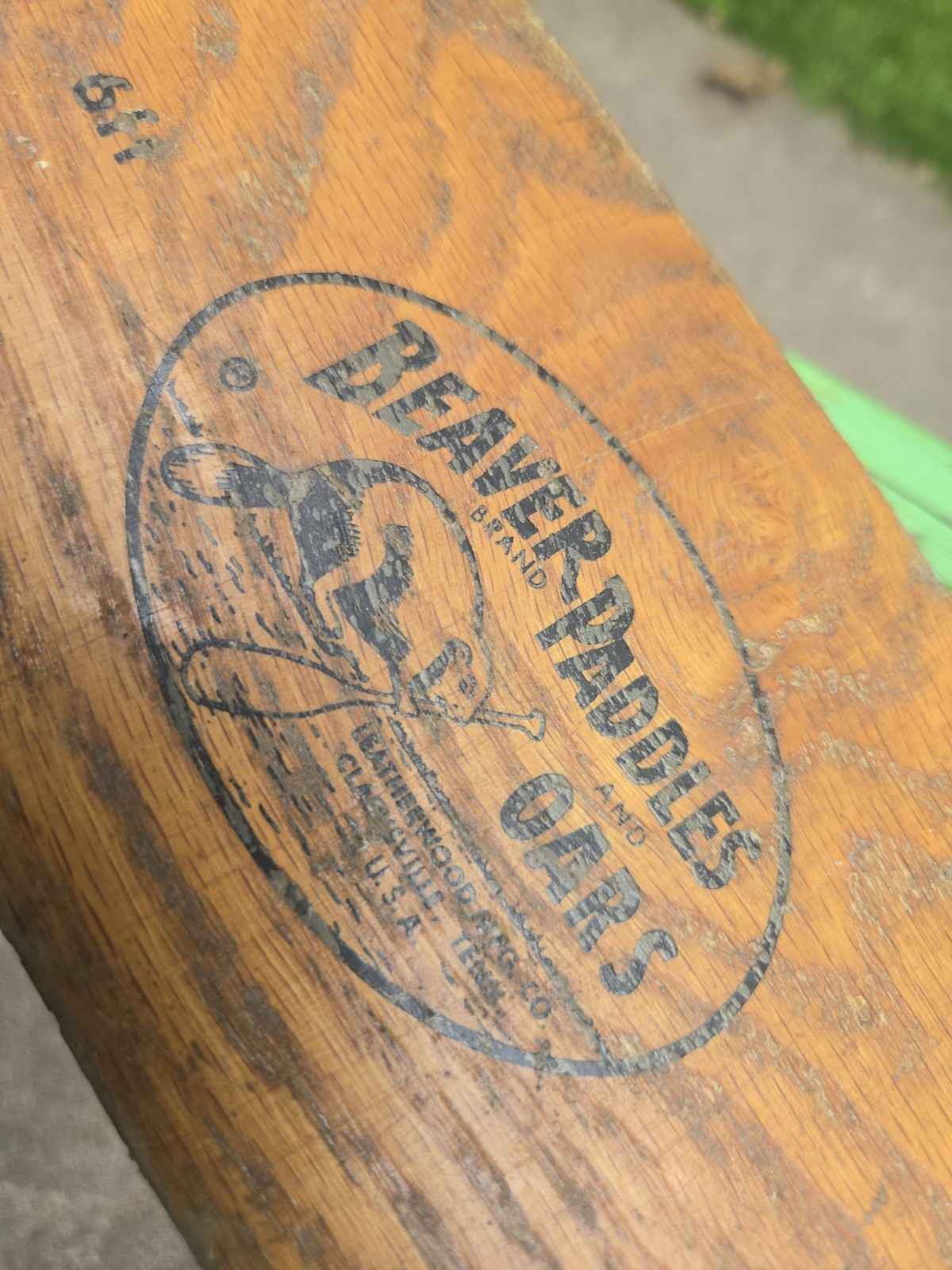 Vintage 6′ Boat Oar Beaver Brand Leatherwood Mfg.,clarksville TN