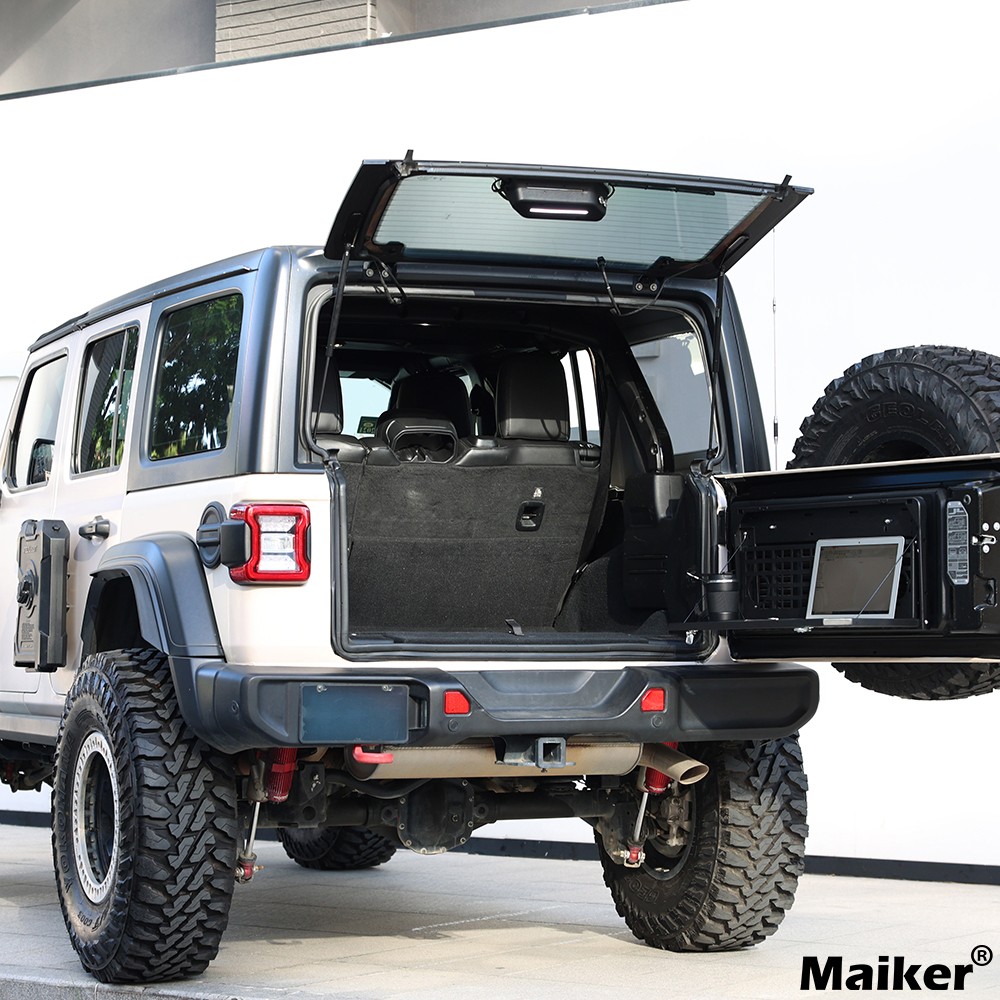 Tailgate Table for Jeep Wrangler JK JL, Folding 2-Tier Cargo Rack Molle Panel