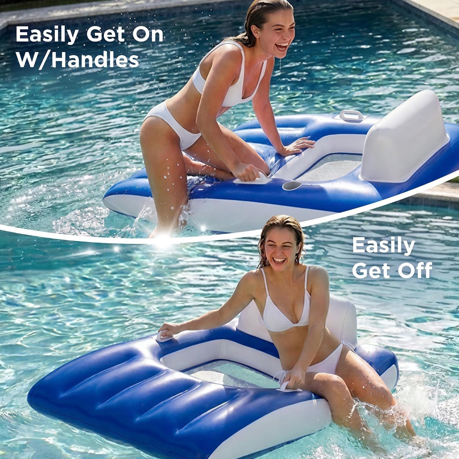 Inflatable Pool Lounge Floats Adult, Floating,Large Swimming Pool Sofa Floaties,