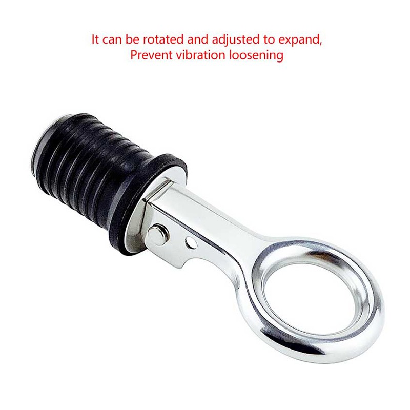 25MM Marine Drain Plug Adjustable Snap Tight Stainless Steel Rubber Drain Plug