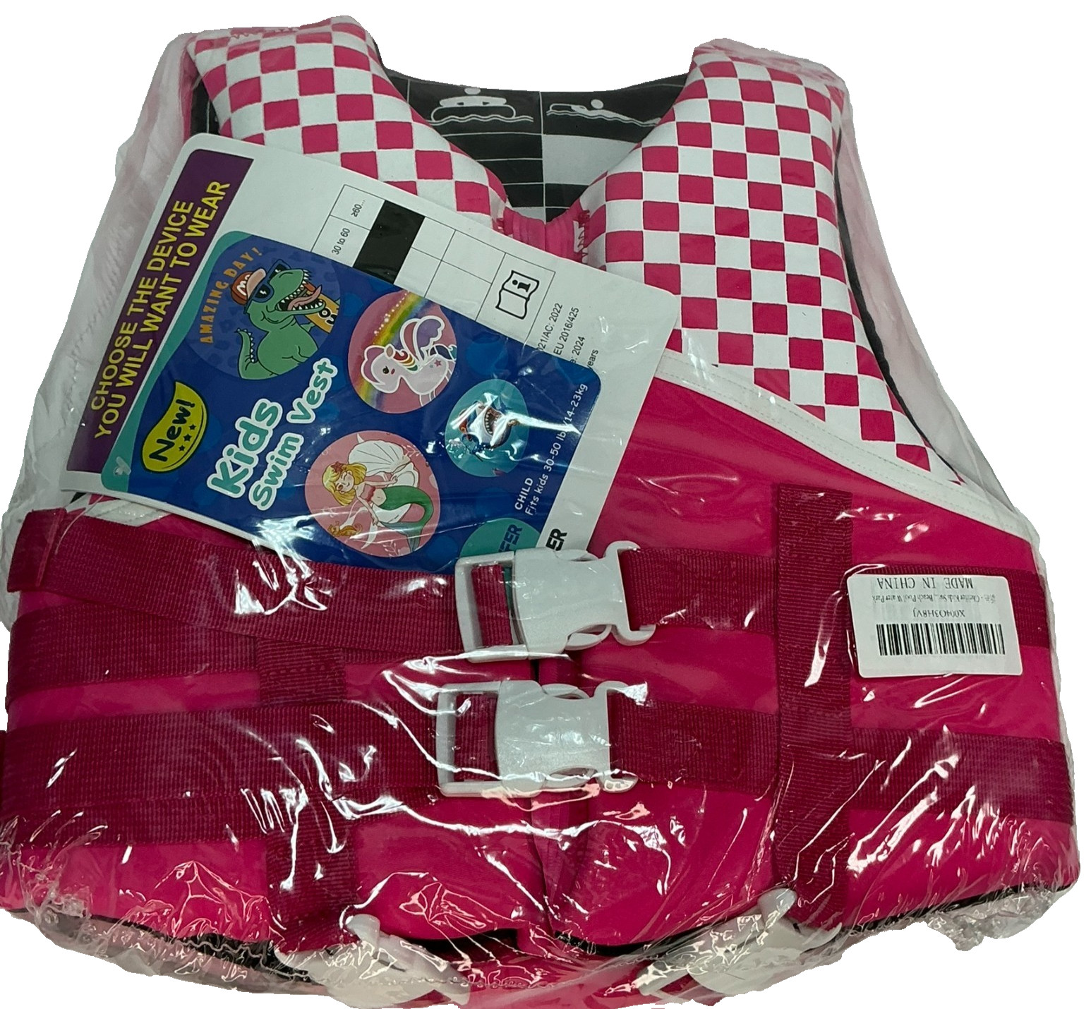 Chriffer Kids Swim Vest for 30- 50 Pounds Girls, Easy On/Off Zipper….
