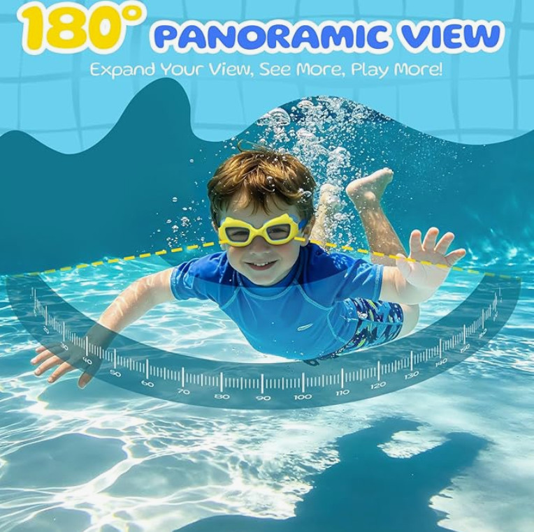 Toddler Swim Goggles 2 Pack Anti-Fog UV Protection Leakproof Kids 3-12
