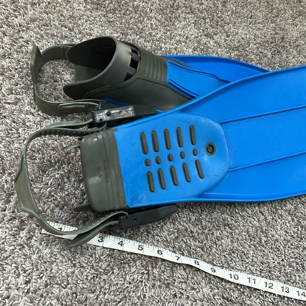 Explorer ocean ways flippers adjustable medium – small blue gray swim