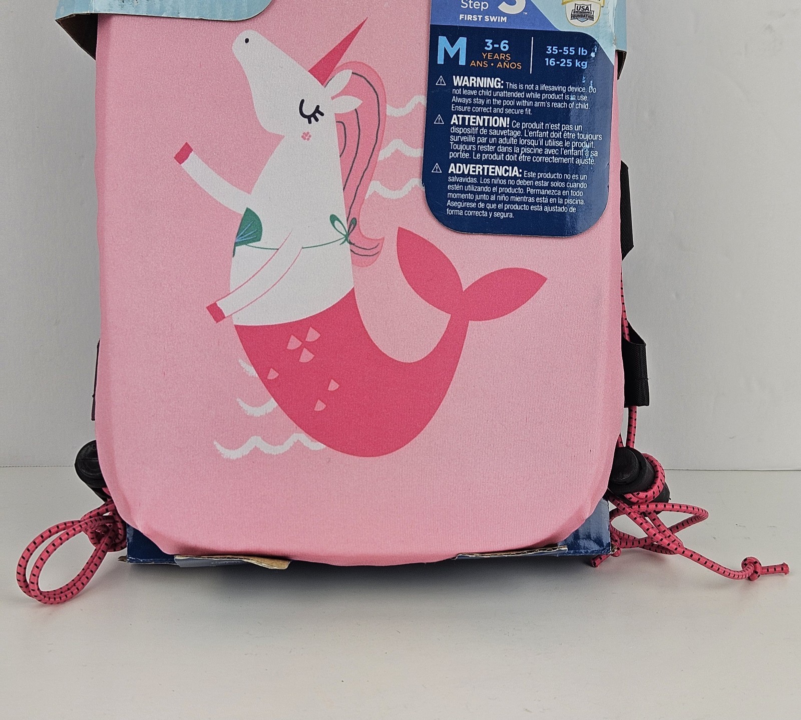 SwimWays Power Swimr Training Aid Swim Step 3 Medium 3-6 years 35-55 LB Pink New