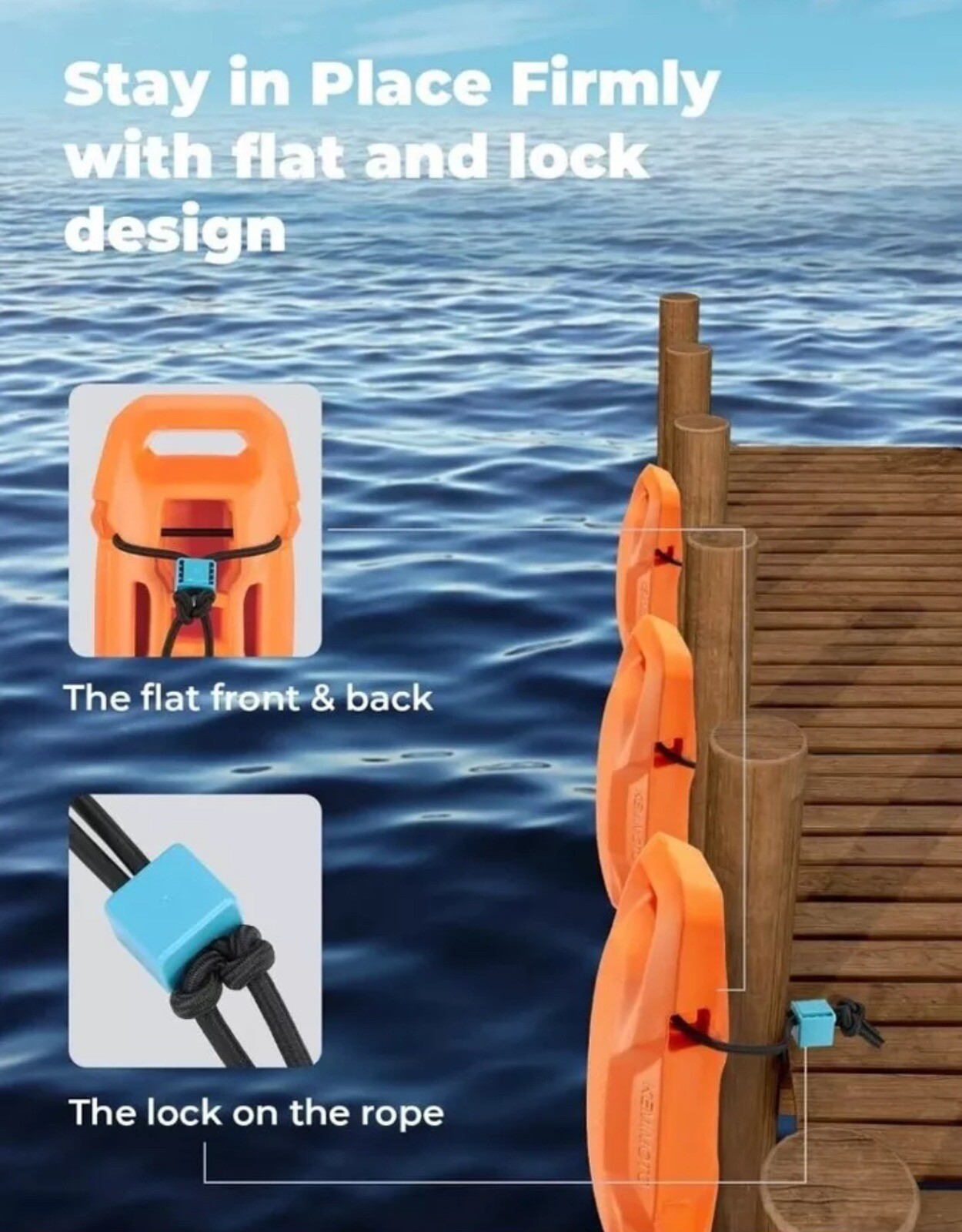 KEMIMOTO Docking Upgraded Boat Fender Boat Bumper for Bass Boat Jet ski Orange