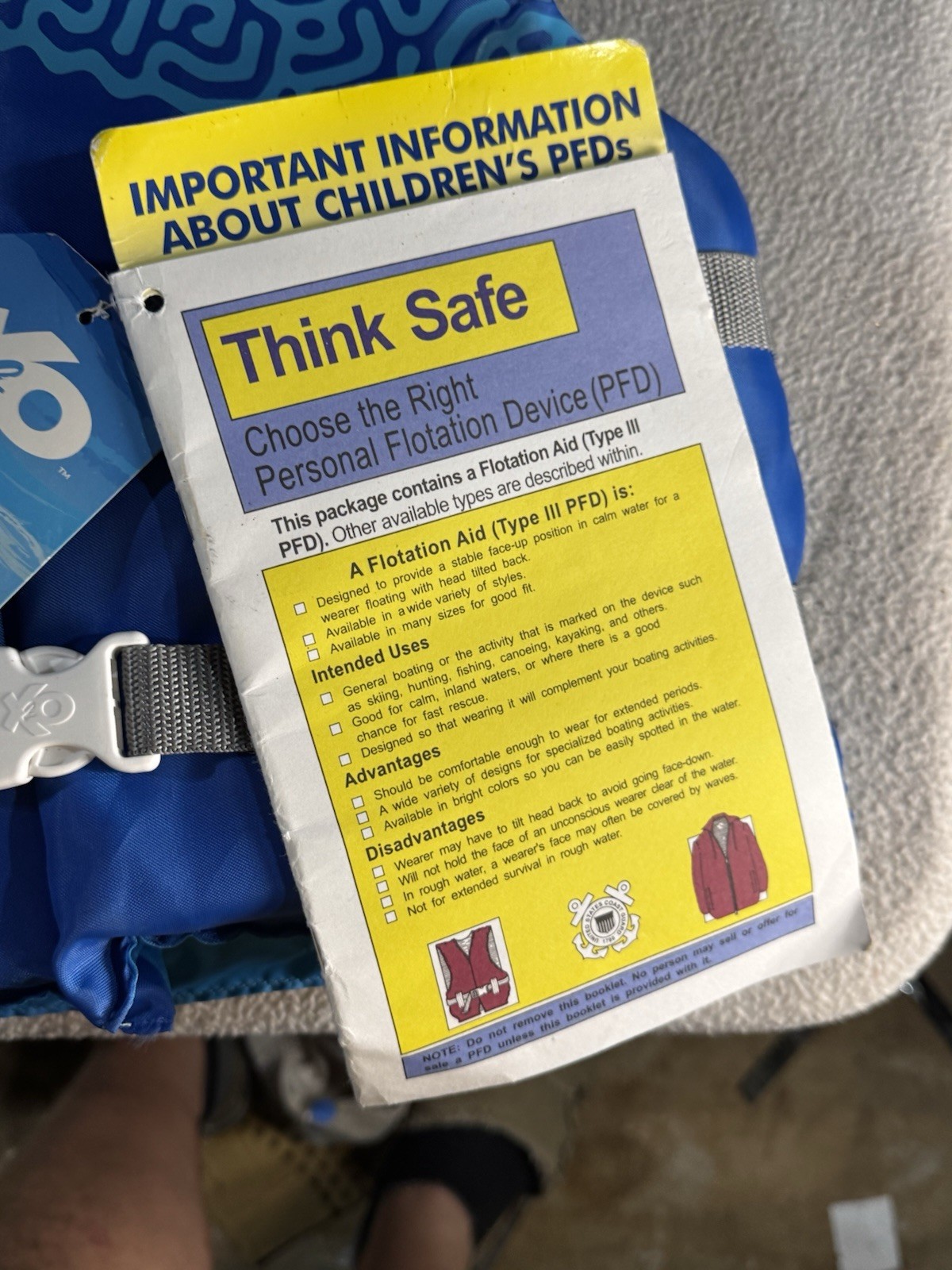 New X2O Life Jacket Universal Youth Life Vest (50 – 90 Pounds) 710 Blue Ocean