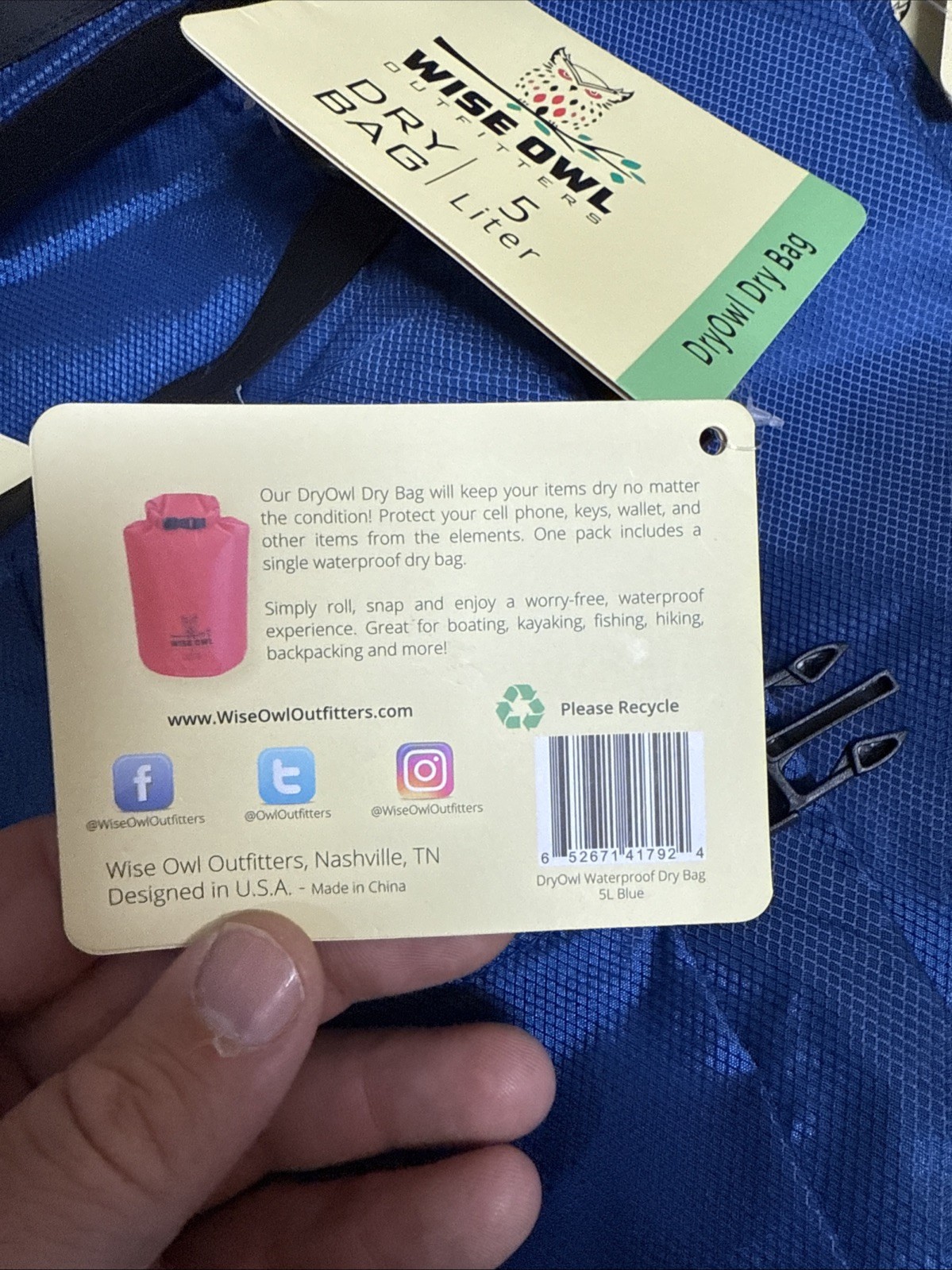Lot Of 25 Wise Owl Blue 5L Waterproof Dry Bags