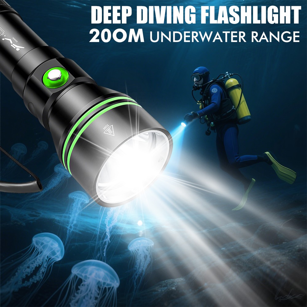 350000LM LED Professional Scuba Diving Light Underwater Flashlight Dive Torch