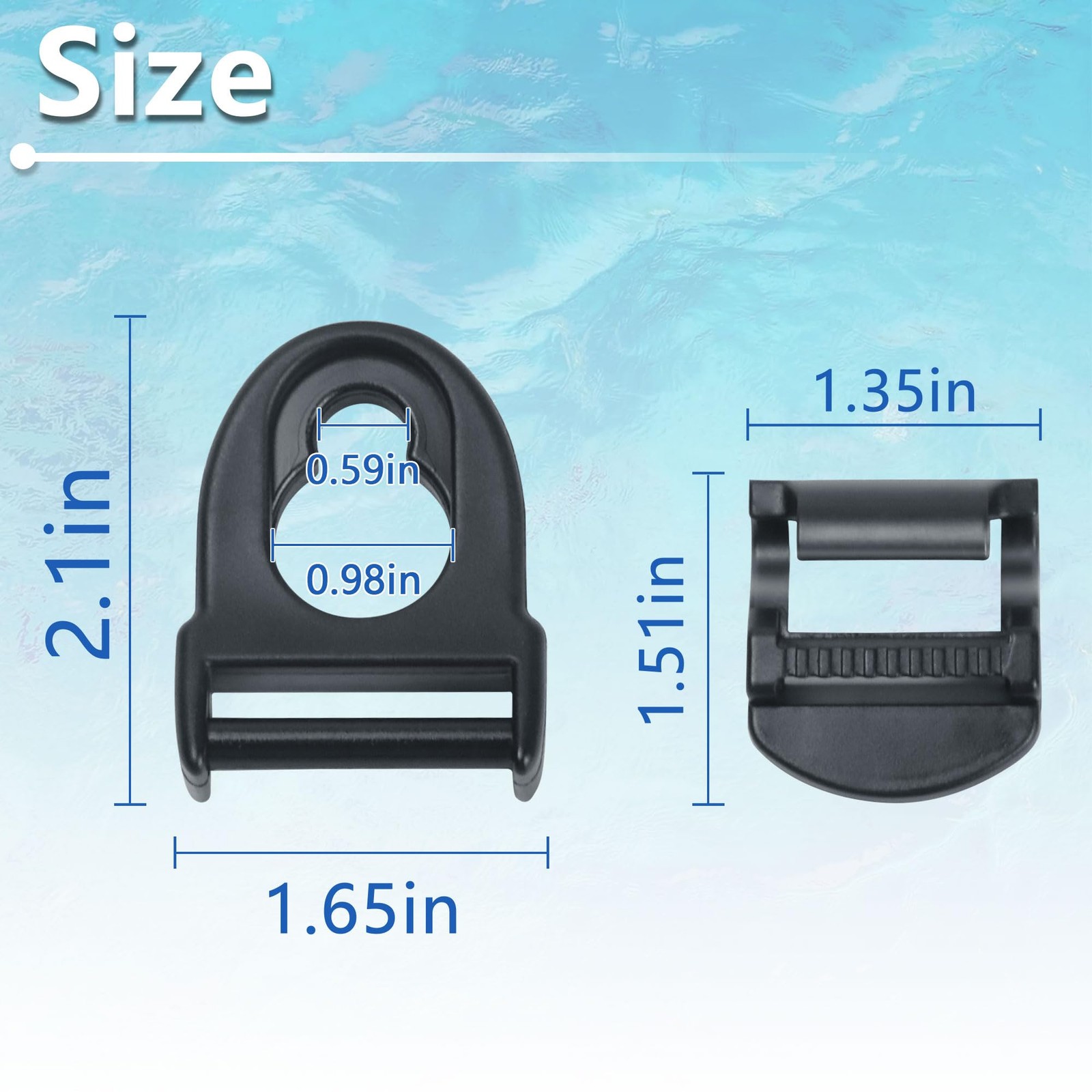 HLOGREE 4Pcs Kayak Seat Clips Replacement,Kayak Clip One Size, Black