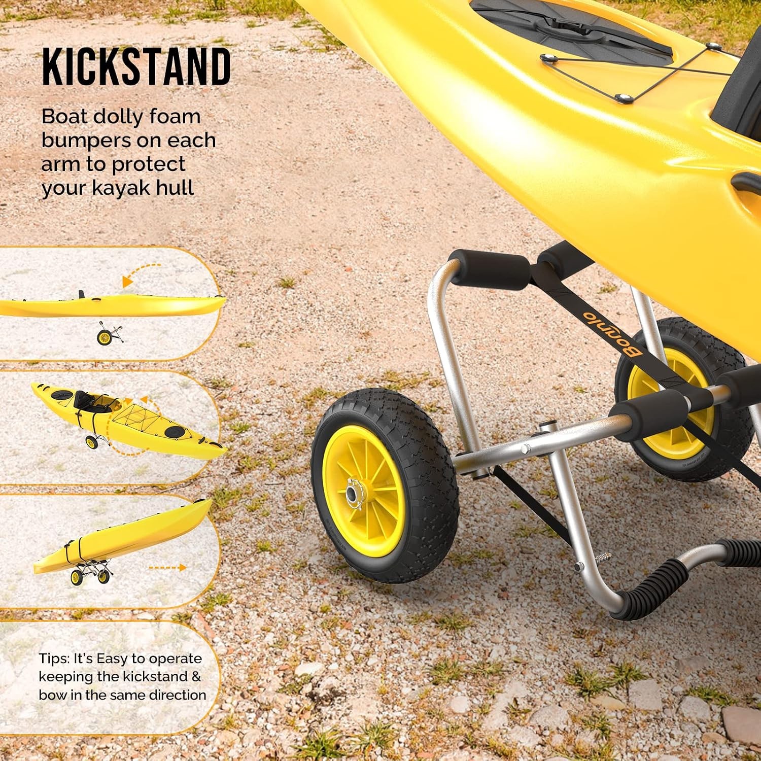 Kayak Cart Canoe Dolly Fishing Kayak Accessories Carrier Foldable Paddle Board