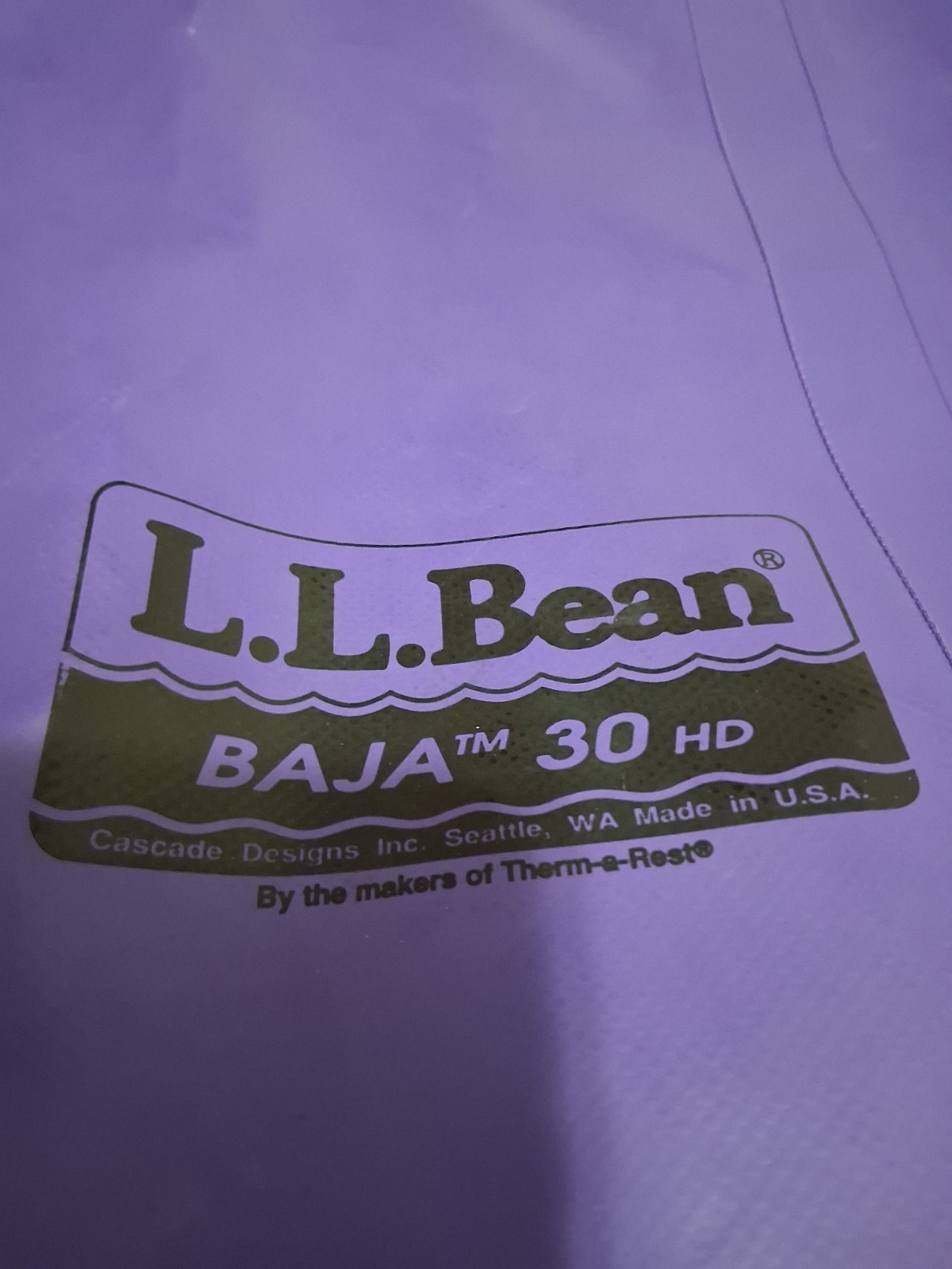 L.L. Bean Baja 30 HD Dry Bag Purple Roll-Top Waterproof Duffel Cascade