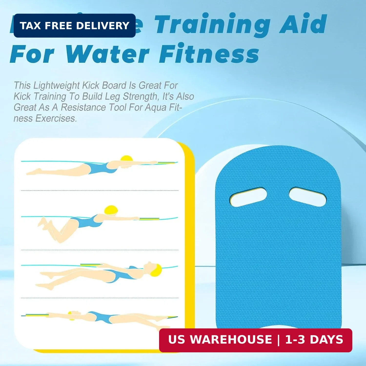 2026 Swimming Kickboard, 17×11.5 in Training Aid Board for Swimming and Exercise