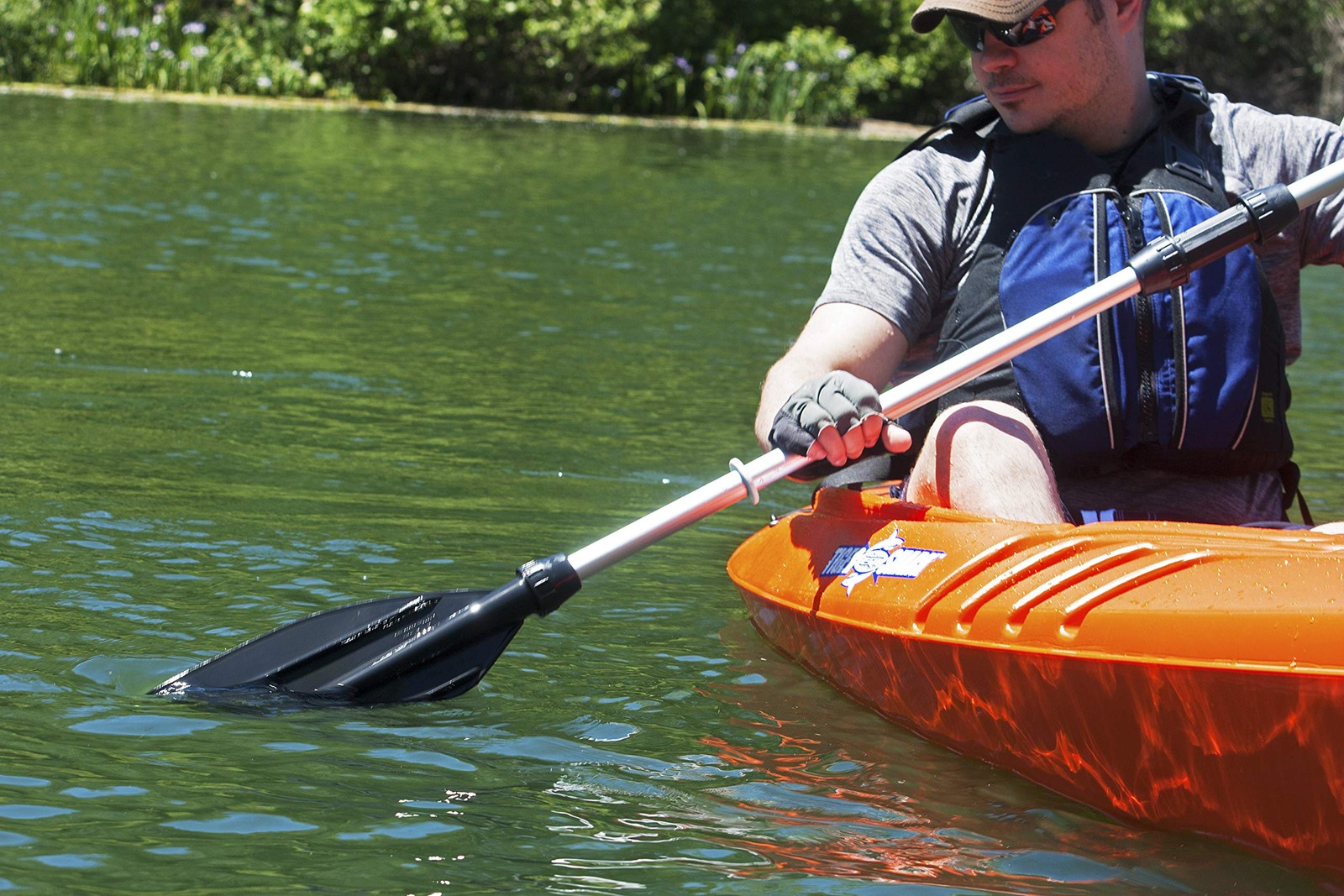 ESP 220cm 2-Piece Kayak Paddle – Aluminum and Polypropylene – Colapsable – Si…