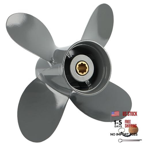 OEM Upgrade 9 1/4×10 Aluminum Boat Motor Propeller 4 Blades for Honda/Yamaha 8