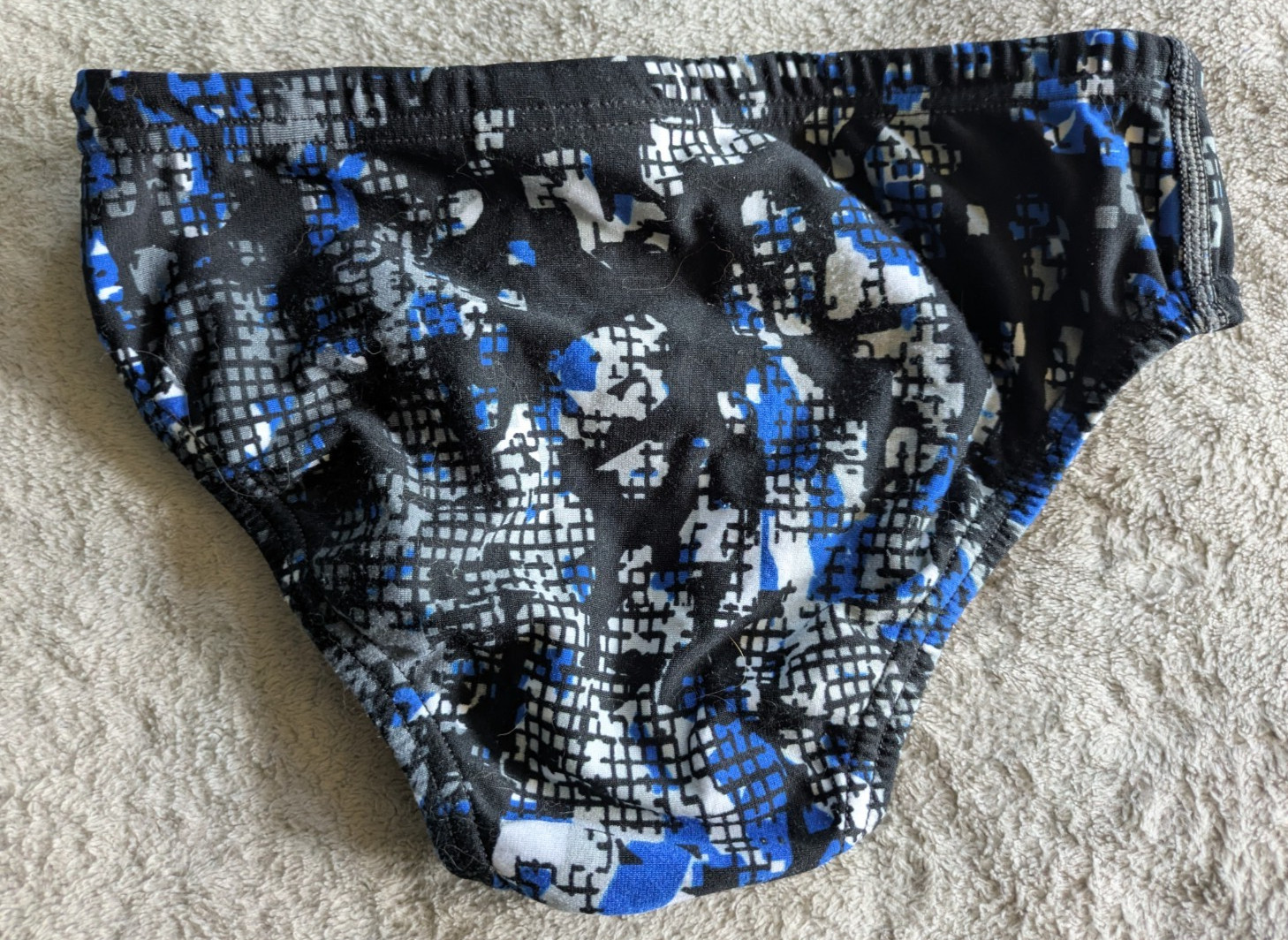 SPEEDO Endurance + Plus Swim Briefs Boys Youth 24 Blue Black White Swimsuit