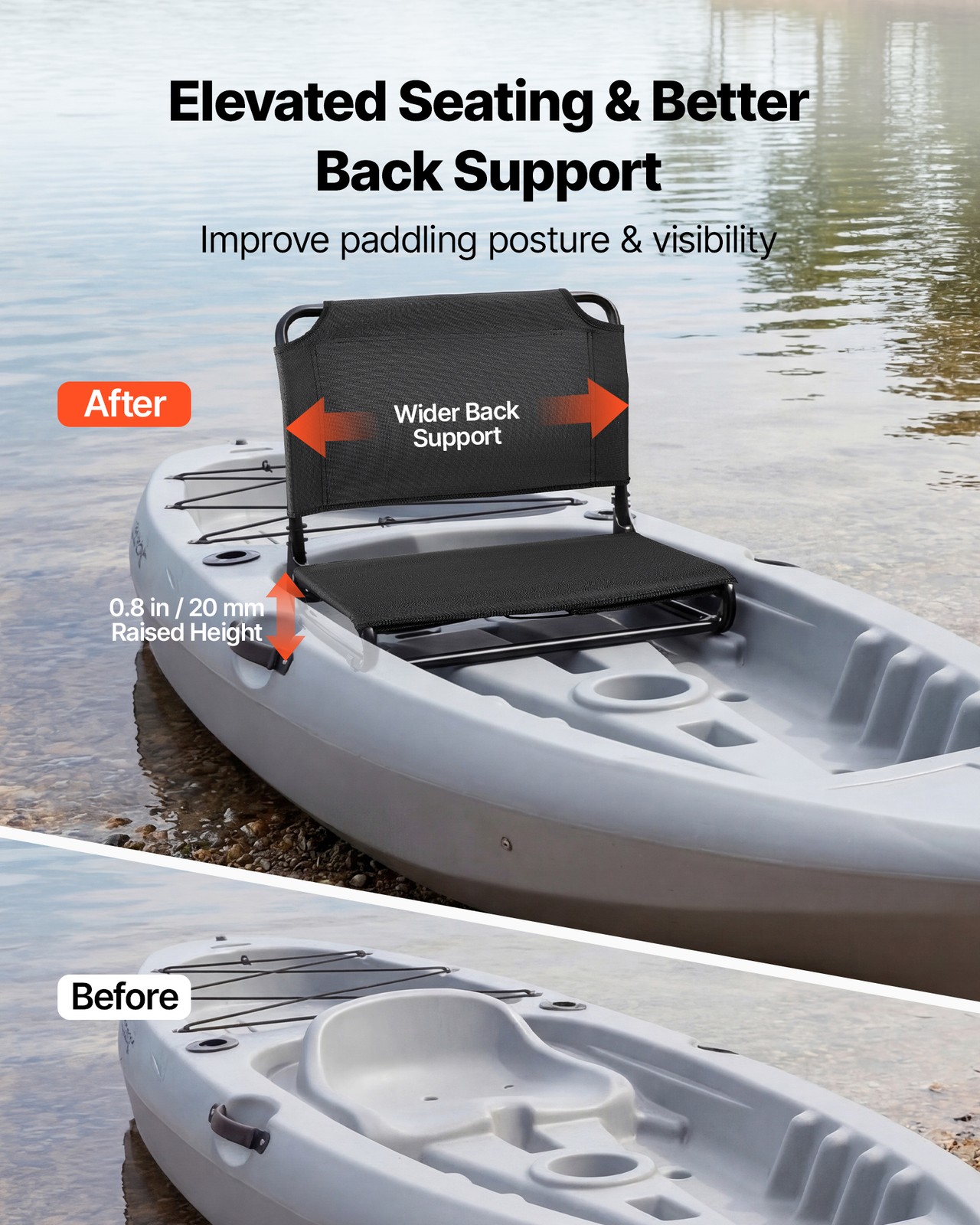 VEVOR Kayak Seat Folding Upgrade Kit for Tamarack Tahoma Tioga Spitfire Kenai