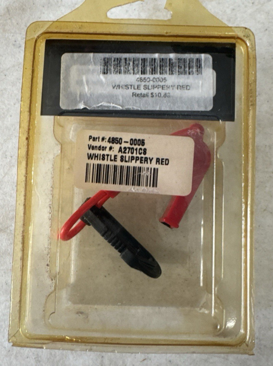 Slippery Whistle red colar clips on Life Jacket
