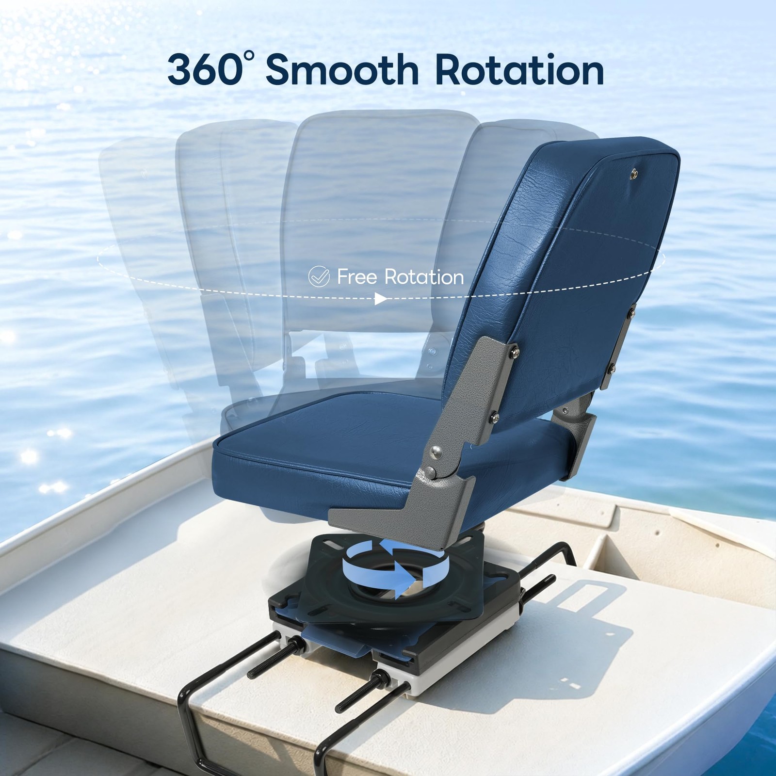 marinexplore 2 Pack Clamp On Boat Seat Mounts with Swivel Quick Release Base …