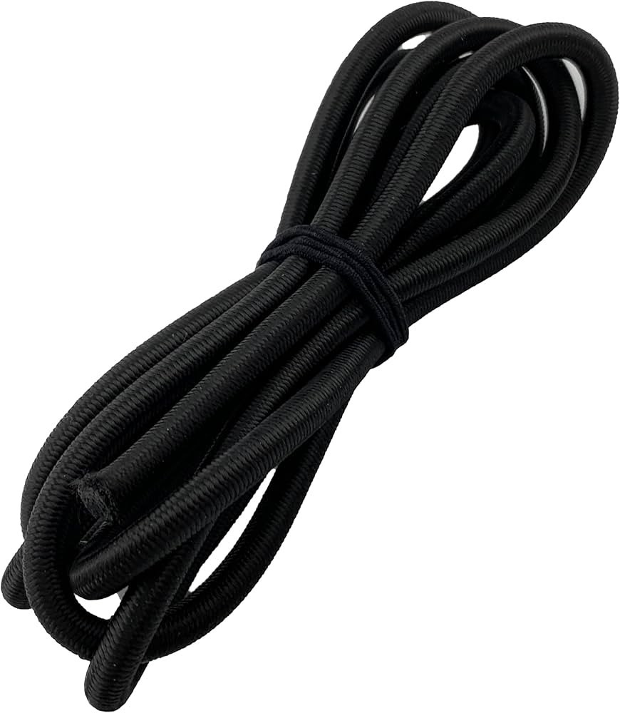 1/2″ Black Bungee Cord Marine Grade Heavy Duty Shock Rope Tie Down Stretch Band