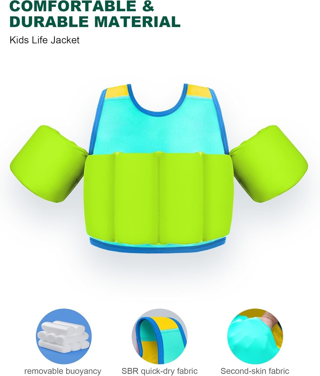 Toddler Swim Vest 20-30-50-70 Pounds, Kids Pool Floaties for 1-2-3-5-7-9 Years