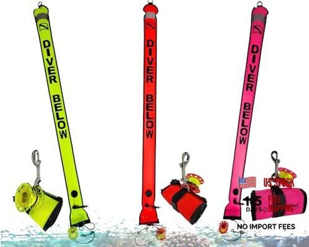 3 Piece Set = 6ft (1.83M) Safety Sausage + 4″ SS Clip + 100ft (30M) Orange