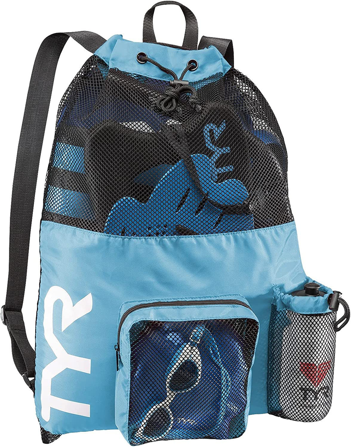 Big Mesh Mummy Backpack for Swim, Gym and Workout Gear, Blue, 40-Liter Capacity