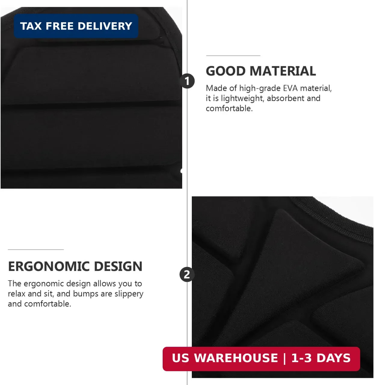Kayak Seat Cushion Pad for Canoe Fishing Boat Kayaks | Comfortable Ergonomic Des