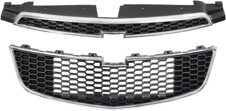 Front Bumper Upper & Lower Grille Pair Fit Chevy Cruze 2011-2014 | Front Bumper