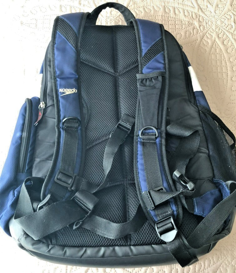 speedo teamster backpack 35l Virginia Swimming logo black blue red white