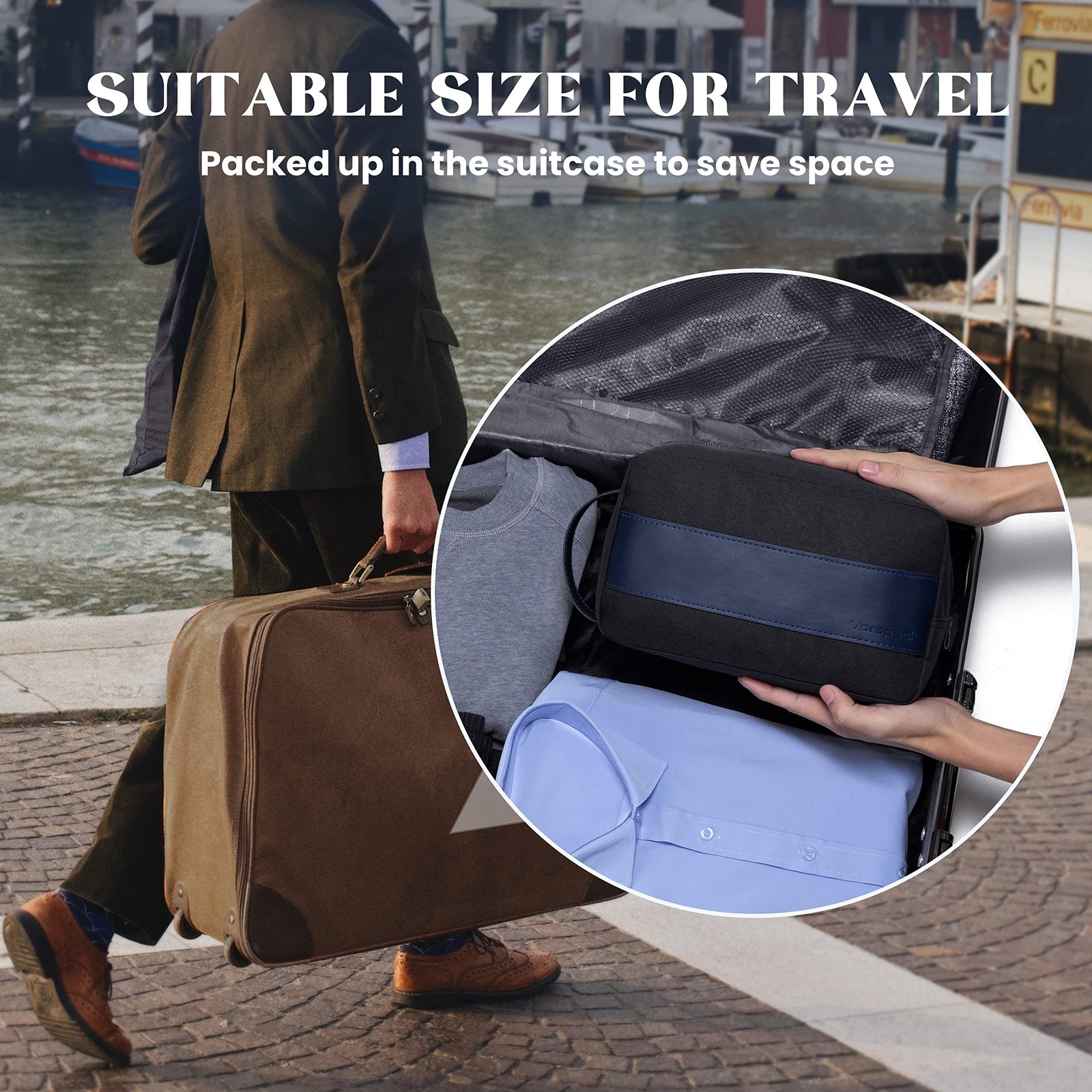 Vorspack Toiletry Bag for Men – Water Resistant Travel Bag for Toiletries, Li…
