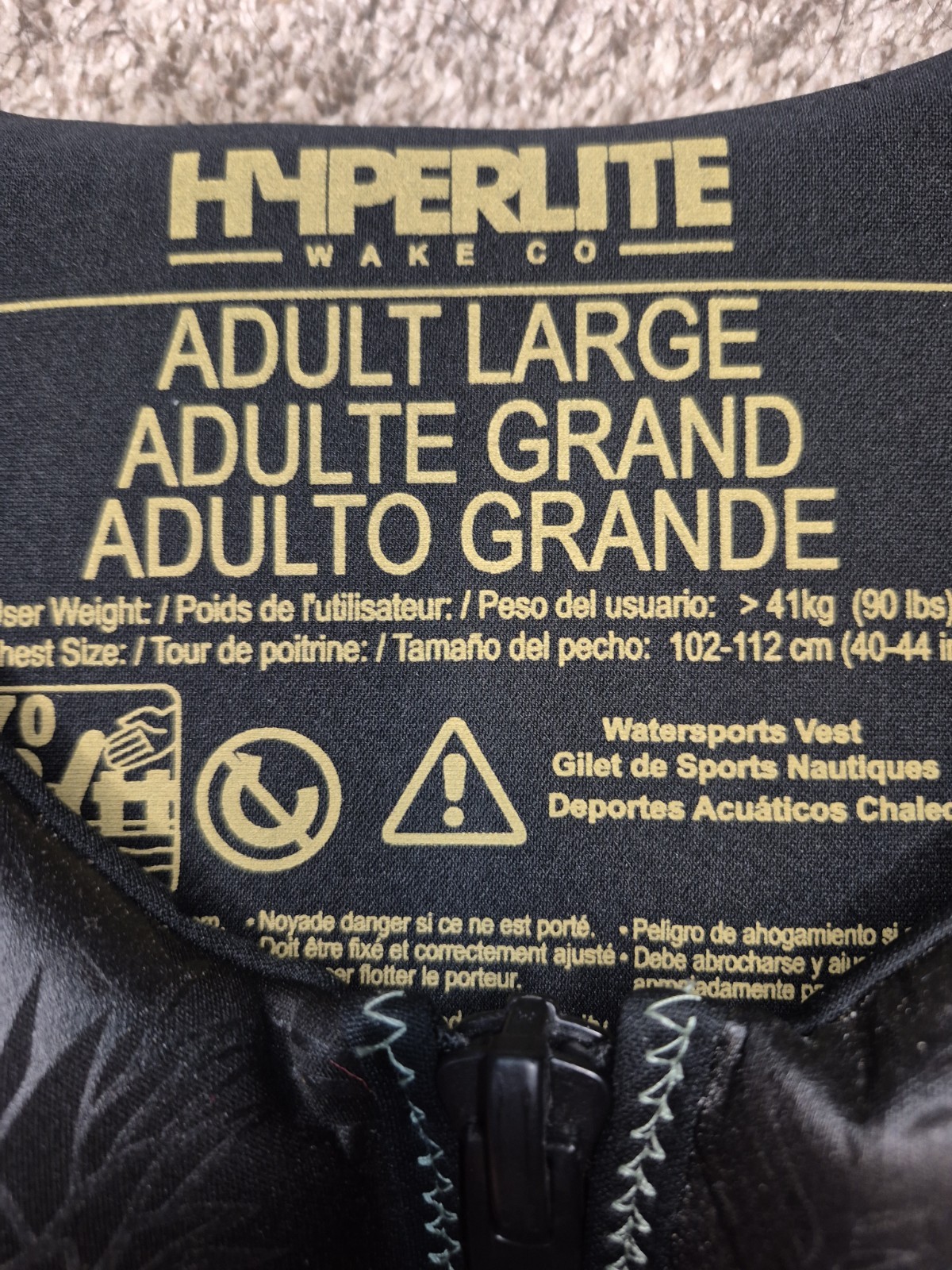 Hyperlite Wake Co 3241 Adult Large Life Vest Jacket Wakeboarding Tropical
